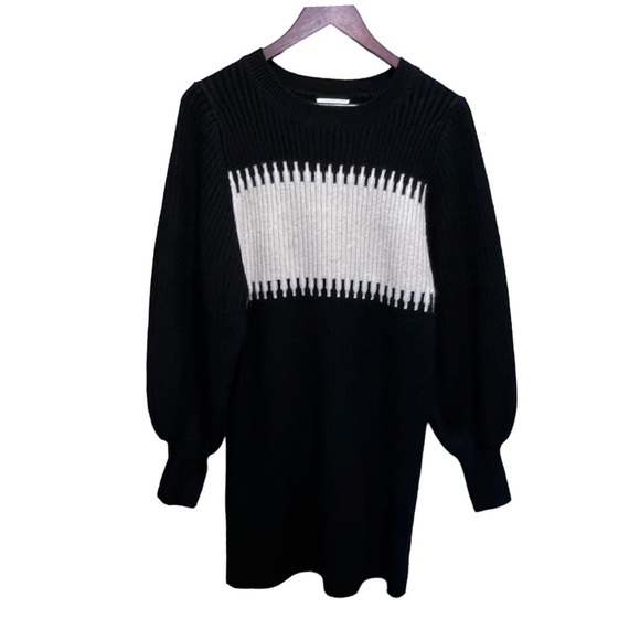 Promesa Tunic Balloon Sleeve Knit Sweater Size Medium Colourblock - Picture 2 of 10